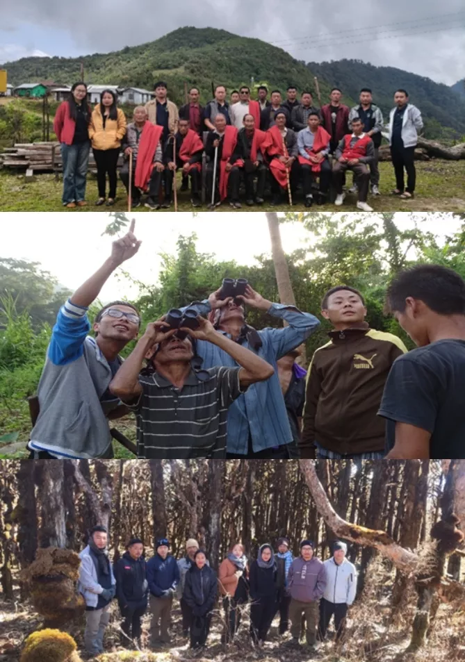Community members engaged in field-based conservation and learning